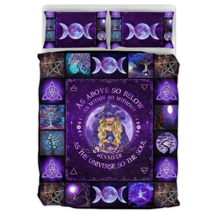 Personalized Witch Quilt Bed Sets - Halloween Gift Idea For Witch Lovers - As Above So Below As Within So Without