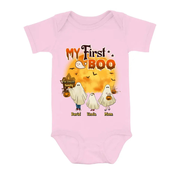 Personalized 1st Halloween Shirt/Baby Onesie - Gift Idea For Halloween/Family - My First Boo