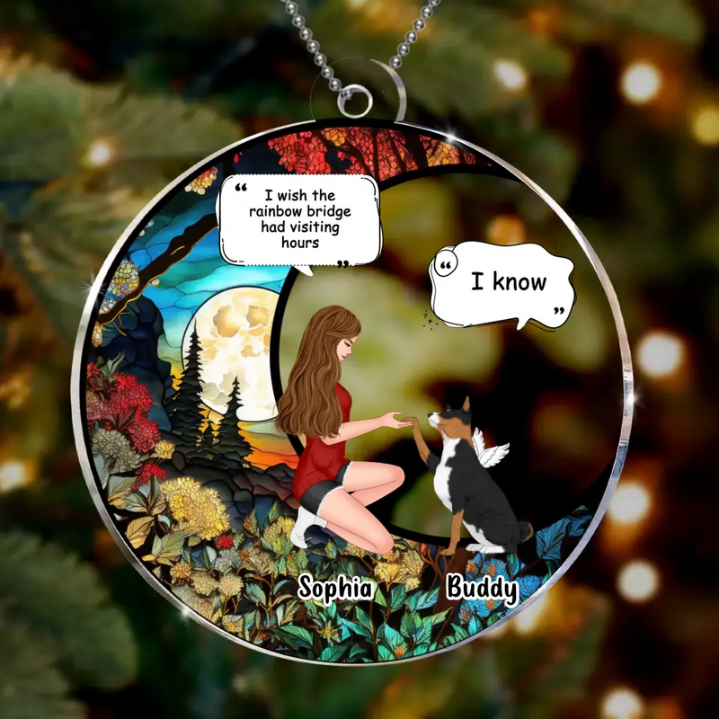 Personalized Memorial Dog Suncatcher Acrylic Ornament - Christmas/Memorial Gift for Dog Owners
