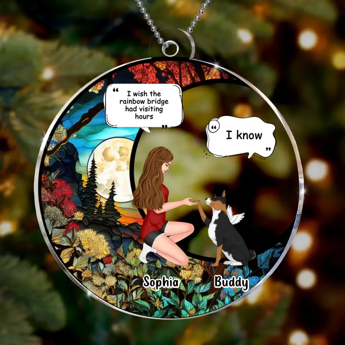 Custom Personalized Memorial Dog Suncatcher Acrylic Ornament - Christmas/Memorial Gift for Dog Owners