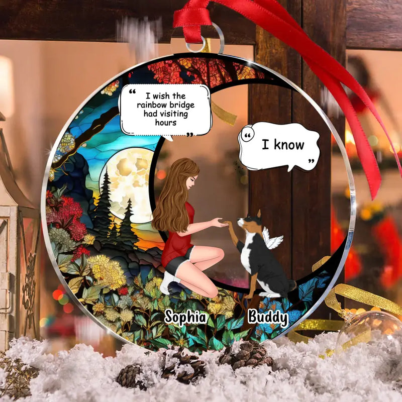 Personalized Memorial Dog Suncatcher Acrylic Ornament - Christmas/Memorial Gift for Dog Owners