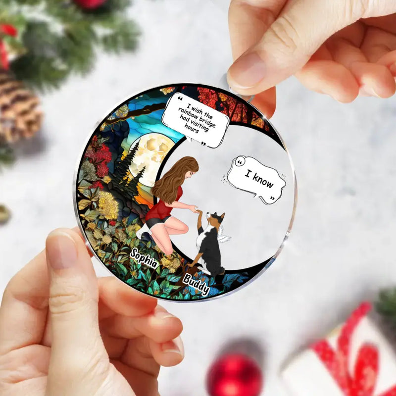 Personalized Memorial Dog Suncatcher Acrylic Ornament - Christmas/Memorial Gift for Dog Owners