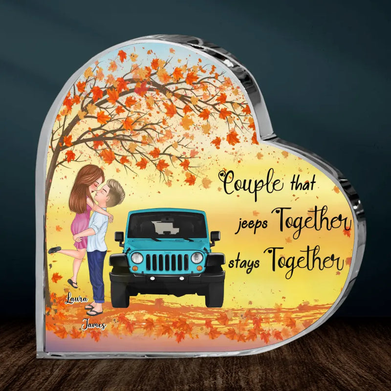 Personalized Couple Acrylic Plaque - Gift Idea For Couple Off-road Lovers - Couple That Jeeps Together Stays Together