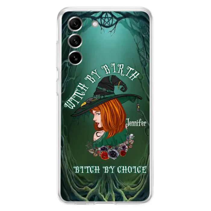 Custom Personalized Witch Phone Case - Gift Idea For Halloween - Witch By Birth Bitch By Choice - Case For iPhone/Samsung
