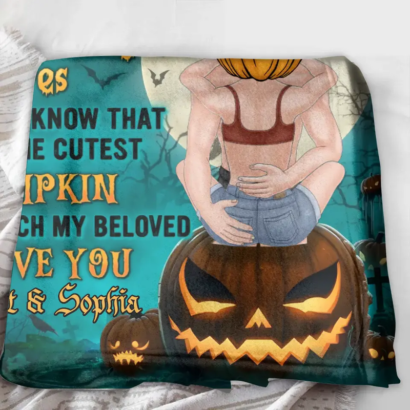 Personalized Couple Fleece Throw Blanket/Quilt - Halloween Gift Idea For Couple/Him & Her - Happy Halloween Hope You Have A Magical Night