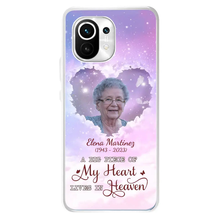 Custom Personalized Memorial Photo Phone Case - Upload Photo - Memorial Gift Idea For Family Member - Case For Xiaomi/Oppo/Huawei - A Big Piece Of My Heart Lives In Heaven