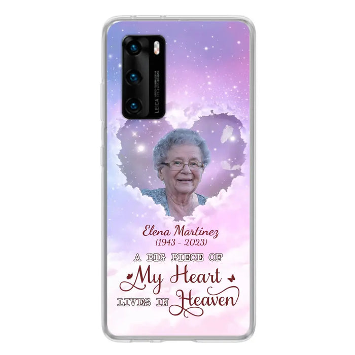 Custom Personalized Memorial Photo Phone Case - Upload Photo - Memorial Gift Idea For Family Member - Case For Xiaomi/Oppo/Huawei - A Big Piece Of My Heart Lives In Heaven