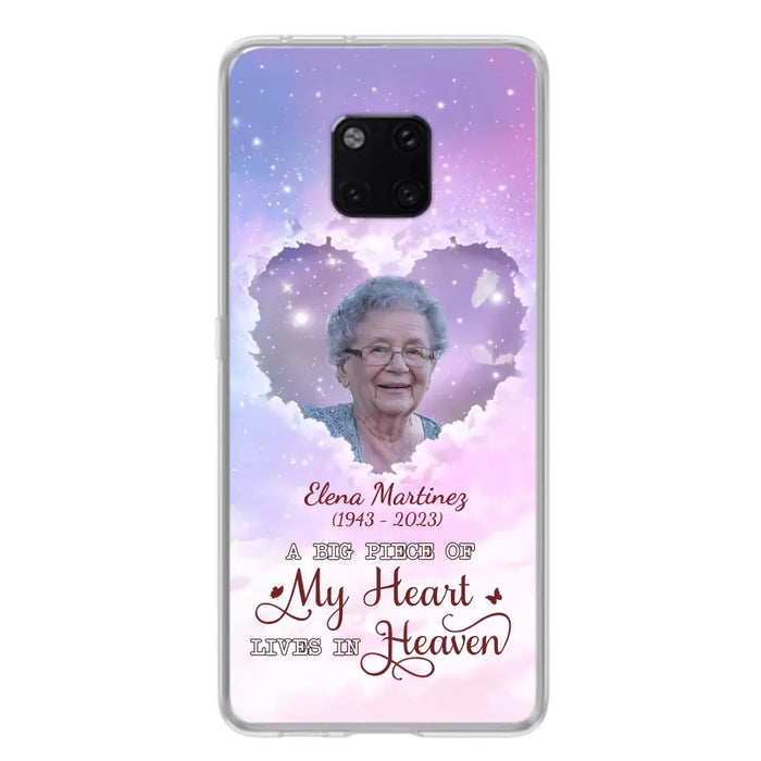 Custom Personalized Memorial Photo Phone Case - Upload Photo - Memorial Gift Idea For Family Member - Case For Xiaomi/Oppo/Huawei - A Big Piece Of My Heart Lives In Heaven