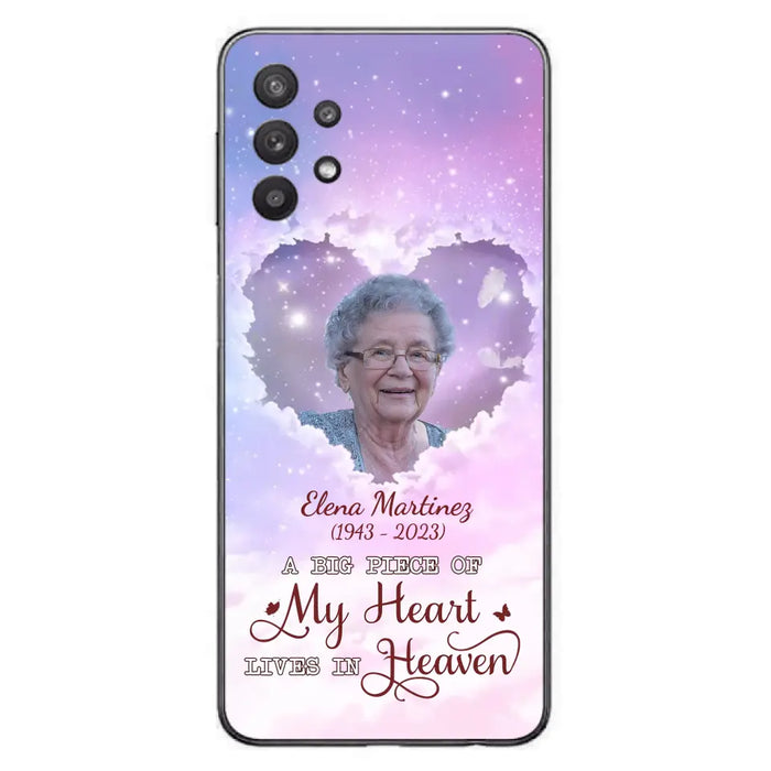 Custom Personalized Memorial Photo Phone Case - Memorial Gift For Family Member - Upload Photo - Case For iPhone/Samsung - A Big Piece Of My Heart Lives In Heaven