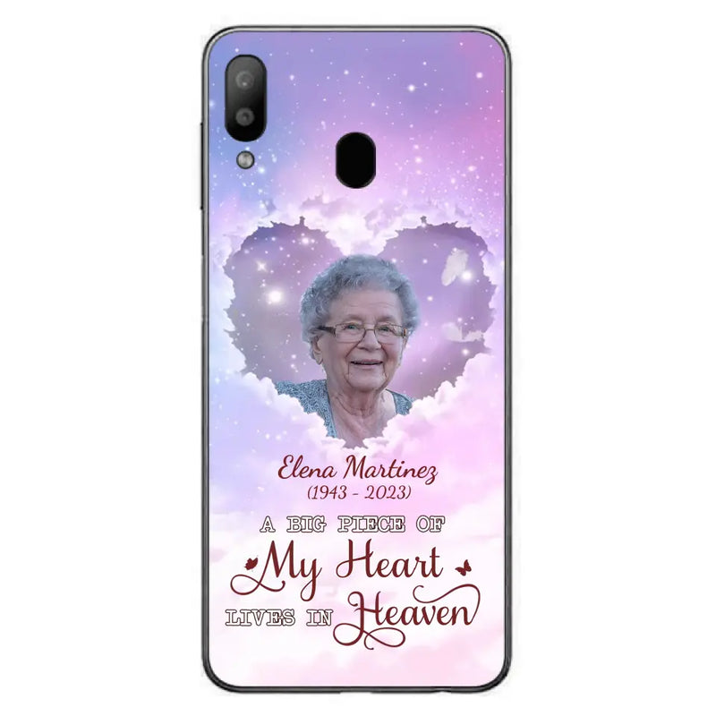 Custom Personalized Memorial Photo Phone Case - Memorial Gift For Family Member - Upload Photo - Case For iPhone/Samsung - A Big Piece Of My Heart Lives In Heaven