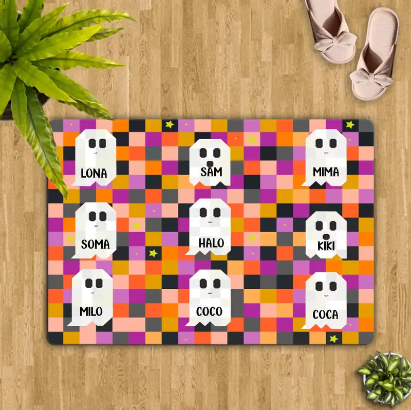 Personalize Halloween Family Doormat - Gift Idea For Halloween/Family - Up to 9 Boos