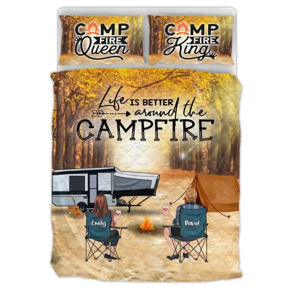 Personalized Yosemite Camping Quilt Bed Sets - Gift Idea For Couple, Camping Lovers, Family - Up to 5 Kids, 4 Pets - Fill Your Life With Adventures main image 1