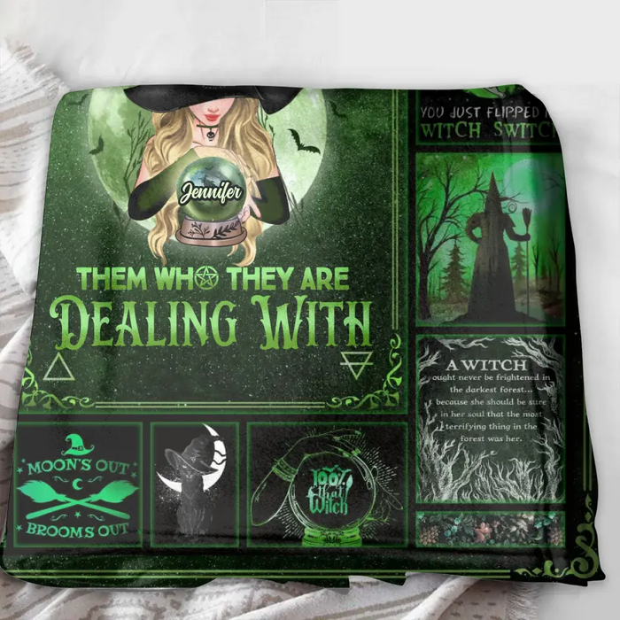 Custom Personalized Witch Single Layer Fleece/Quilt Blanket - Halloween Gift Idea for Witch Lovers - Sometimes You Have To Put On The Hat