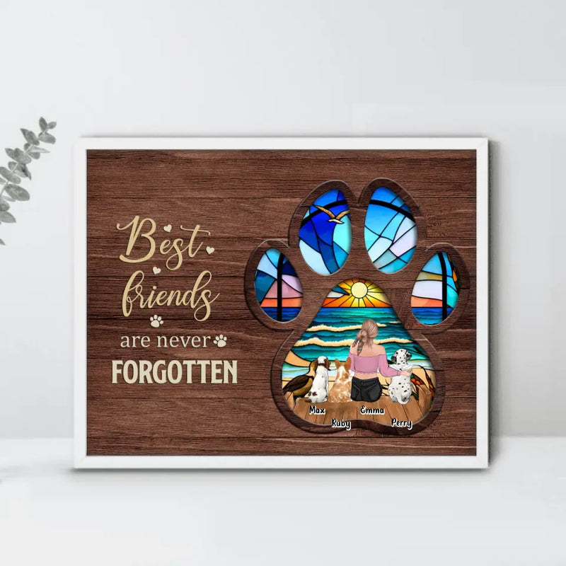 Personalized Pet Mom/Dad Poster - Gift Idea For Pet Lovers - Up to 3 Dogs/Cats - Best Friends Are Never Forgotten