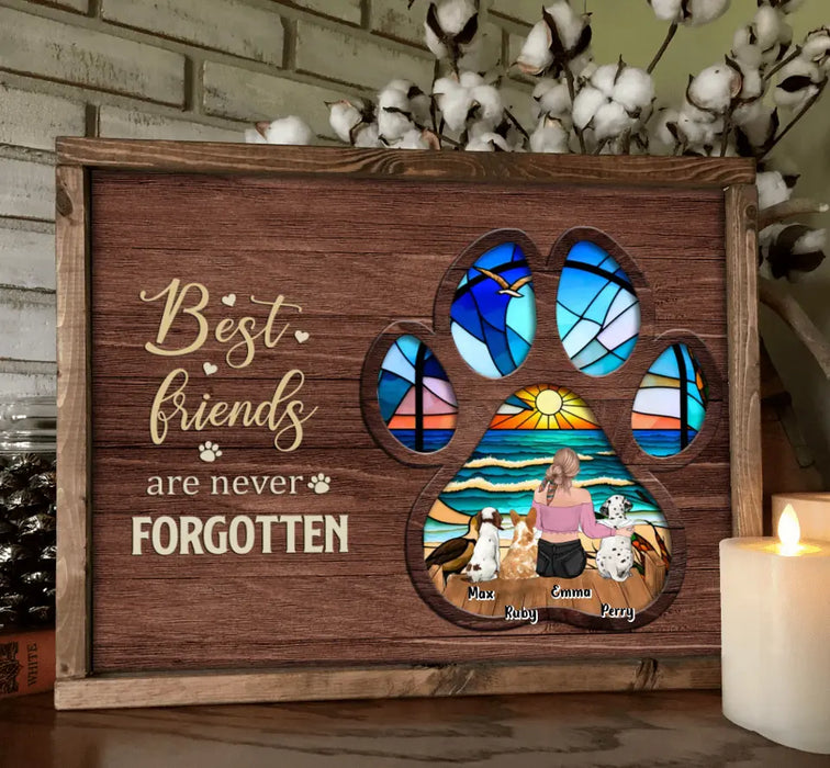Best Friends Are Never Forgotten - Personalized Pet Mom/ Dad Poster - Memorial Gift Idea For Pet Mom/ Dad with up to 3 Pets