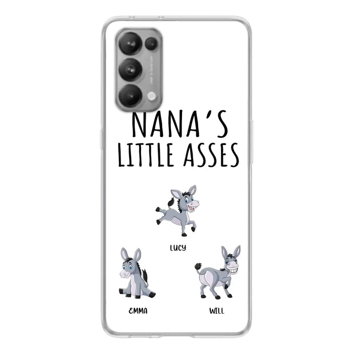 Custom Personalized Donkeys Phone Case - Gift Idea For Family/ Grandma/ Papa - Upto 12 Donkeys - Case For Xiaomi/ Oppo/ Huawei - Nana's Little Asses