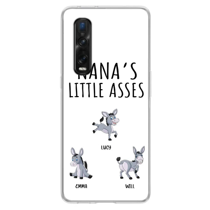 Custom Personalized Donkeys Phone Case - Gift Idea For Family/ Grandma/ Papa - Upto 12 Donkeys - Case For Xiaomi/ Oppo/ Huawei - Nana's Little Asses