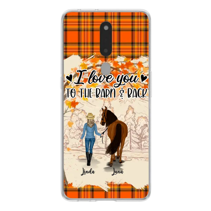 Personalized Horse Girl Phone Case - Gift Idea For Horse Lovers - Up To 6 Horses - I Love You To The Barn & Back - Cases For Oppo/Xiaomi/Huawei