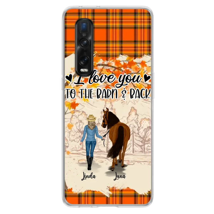 Personalized Horse Girl Phone Case - Gift Idea For Horse Lovers - Up To 6 Horses - I Love You To The Barn & Back - Cases For Oppo/Xiaomi/Huawei