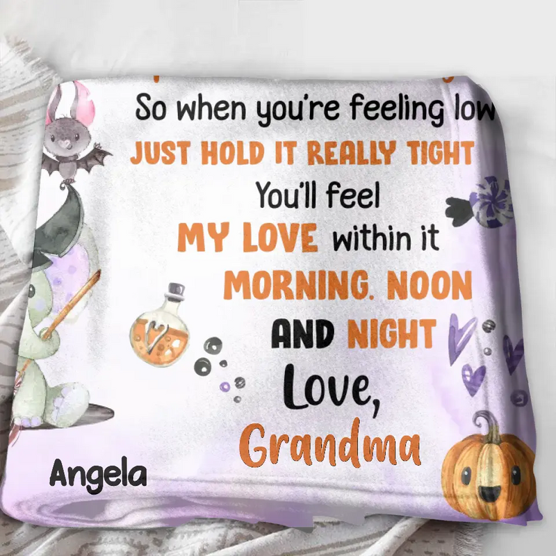 Personalized Halloween Granddaughter Fleece Throw Blanket/Quilt/Pillow Cover - Gift Idea For Halloween From Grandma
