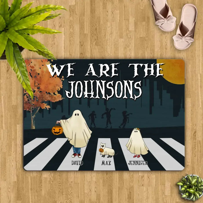 Custom Personalized Family Ghosts Doormat - Upto 6 People - Halloween Gift Idea for Family