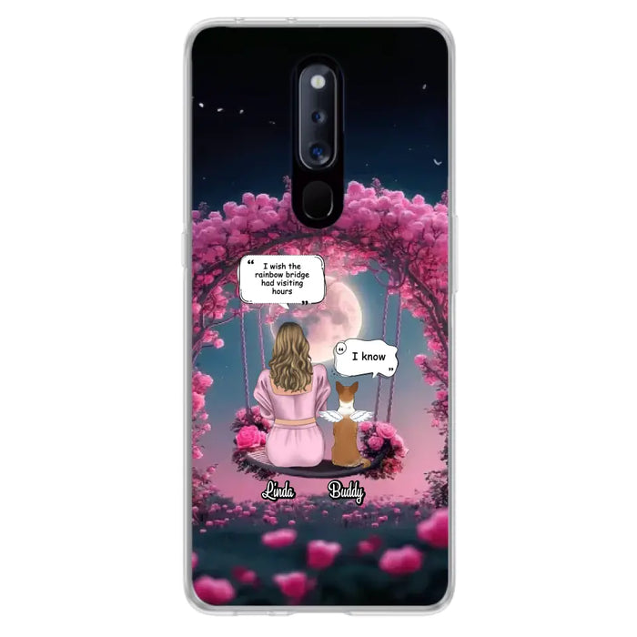 Custom Memorial Dog Mom Phone Case - Upto 4 Dogs - Memorial Gift Idea For Dog Owners - I Wish The Rainbow Bridge Had Visiting Hours - Case For Oppo/Xiaomi/Huawei