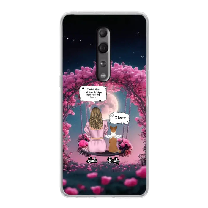 Custom Memorial Dog Mom Phone Case - Upto 4 Dogs - Memorial Gift Idea For Dog Owners - I Wish The Rainbow Bridge Had Visiting Hours - Case For Oppo/Xiaomi/Huawei
