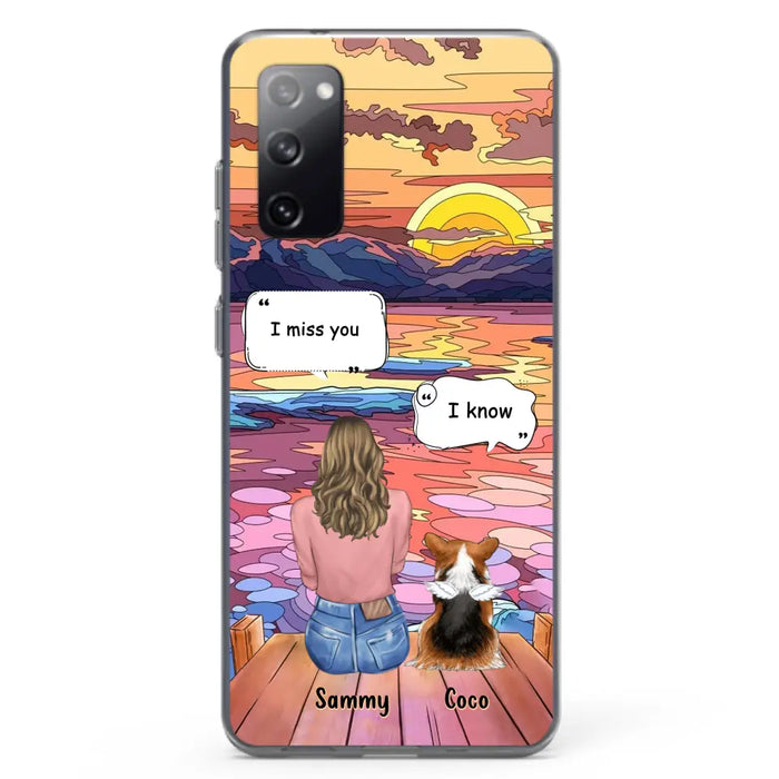 Custom Personalized Memorial Pet Phone Case - Upto 3 Pets - Memorial Gift Idea For Dog/Cat/Rabbits Owners - Case for iPhone/Samsung  - I Miss You