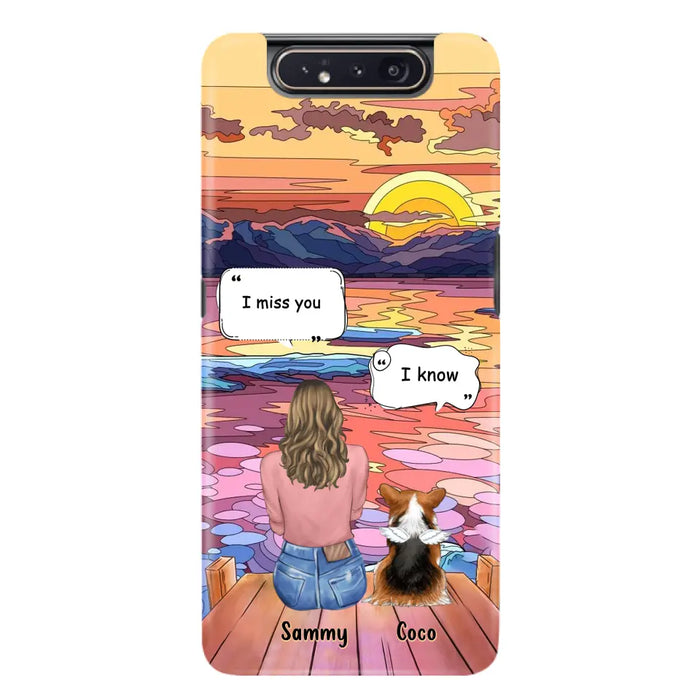 Custom Personalized Memorial Pet Phone Case - Upto 3 Pets - Memorial Gift Idea For Dog/Cat/Rabbits Owners - Case for iPhone/Samsung  - I Miss You
