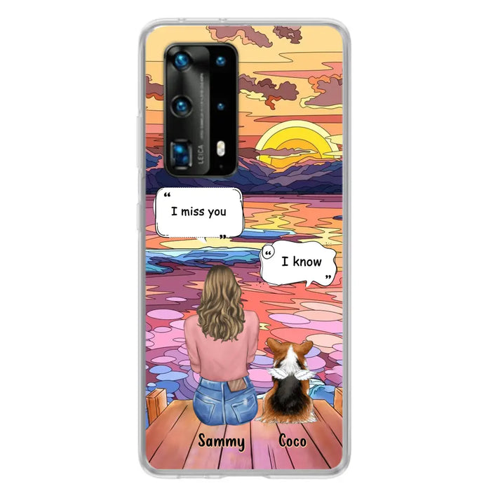 Custom Personalized Memorial Pet Phone Case - Upto 3 Pets - Memorial Gift Idea For Dog/ Cat/ Rabbits Owners - Case For Xiaomi/ Oppo/ Huawei - I Miss You