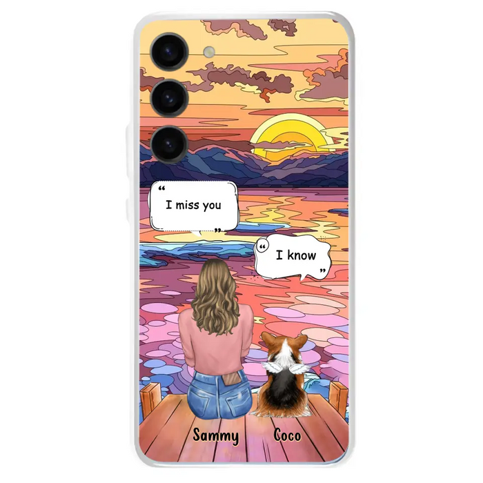 Custom Personalized Memorial Pet Phone Case - Upto 3 Pets - Memorial Gift Idea For Dog/Cat/Rabbits Owners - Case for iPhone/Samsung  - I Miss You