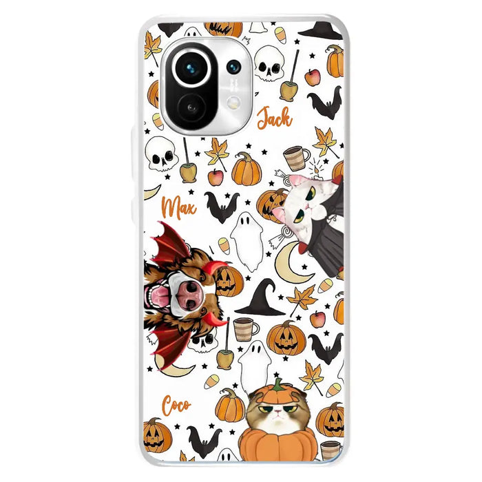 Custom Personalized Halloween Pet Phone Case - Upto 3 Pets - Gift Idea For Dog/Cat Owners - Case for Oppo/Xiaomi/Huawei