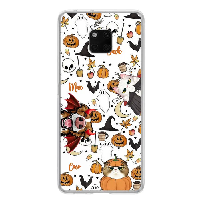 Custom Personalized Halloween Pet Phone Case - Upto 3 Pets - Gift Idea For Dog/Cat Owners - Case for Oppo/Xiaomi/Huawei