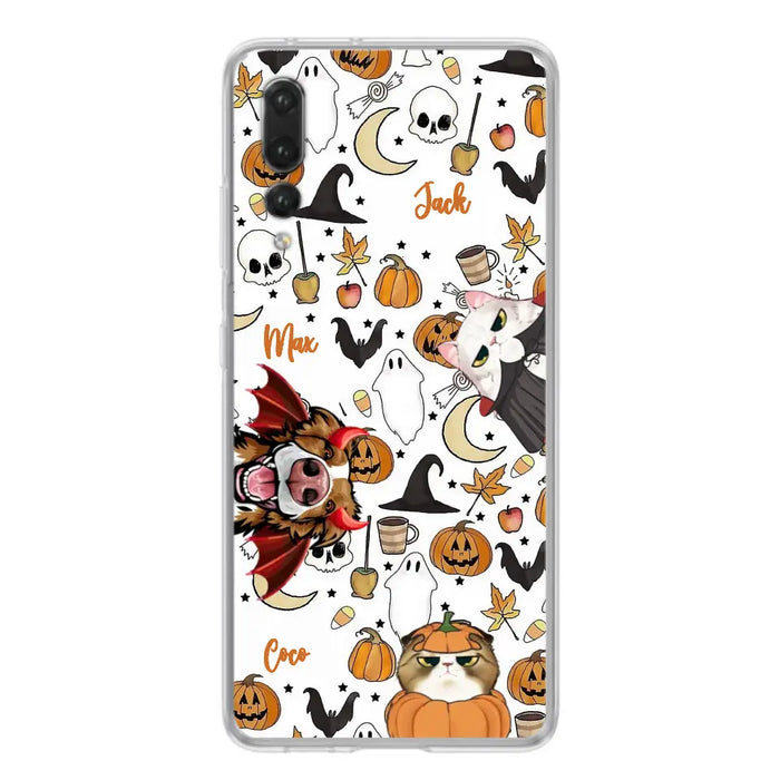 Custom Personalized Halloween Pet Phone Case - Upto 3 Pets - Gift Idea For Dog/Cat Owners - Case for Oppo/Xiaomi/Huawei