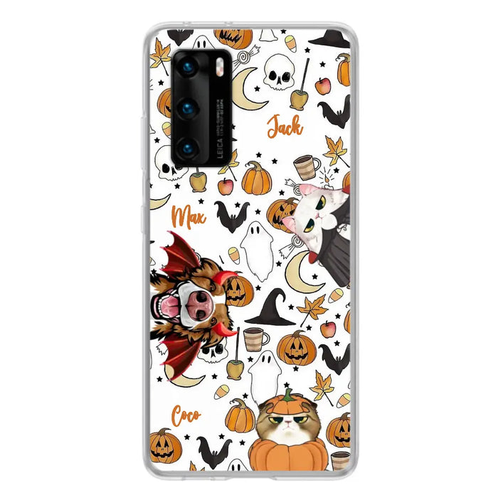 Custom Personalized Halloween Pet Phone Case - Upto 3 Pets - Gift Idea For Dog/Cat Owners - Case for Oppo/Xiaomi/Huawei