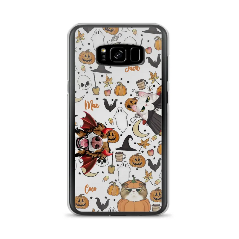 Personalized Halloween Pet Phone Case - Up to 3 Pets - Gift Idea For Dog/Cat Owners - Case for iPhone/Samsung