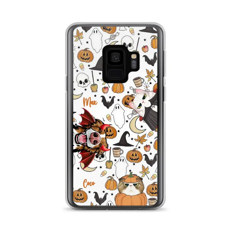 Personalized Halloween Pet Phone Case - Up to 3 Pets - Gift Idea For Dog/Cat Owners - Case for iPhone/Samsung
