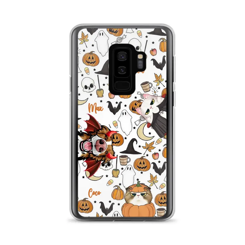Personalized Halloween Pet Phone Case - Up to 3 Pets - Gift Idea For Dog/Cat Owners - Case for iPhone/Samsung