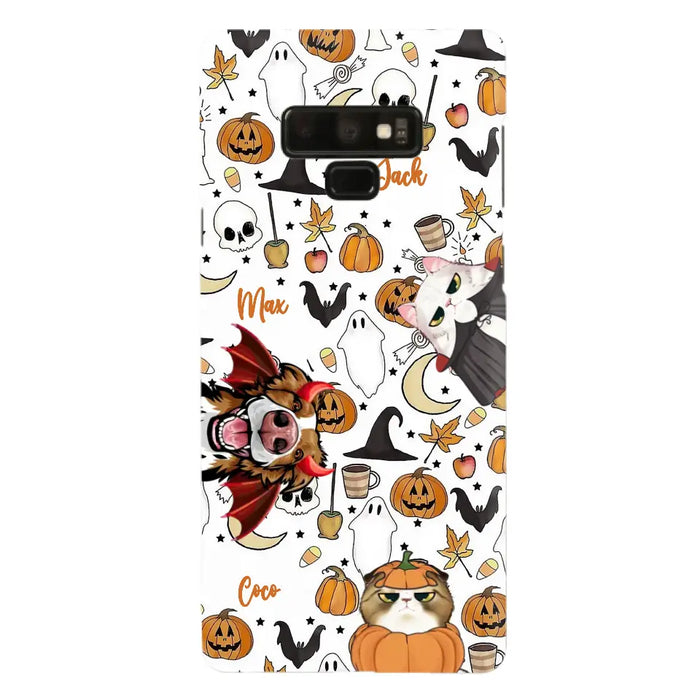 Custom Personalized Halloween Pet Phone Case - Upto 3 Pets - Gift Idea For Dog/Cat Owners - Case for iPhone/Samsung