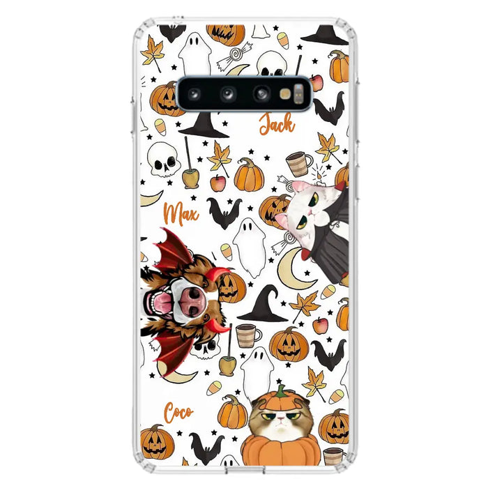 Custom Personalized Halloween Pet Phone Case - Upto 3 Pets - Gift Idea For Dog/Cat Owners - Case for iPhone/Samsung