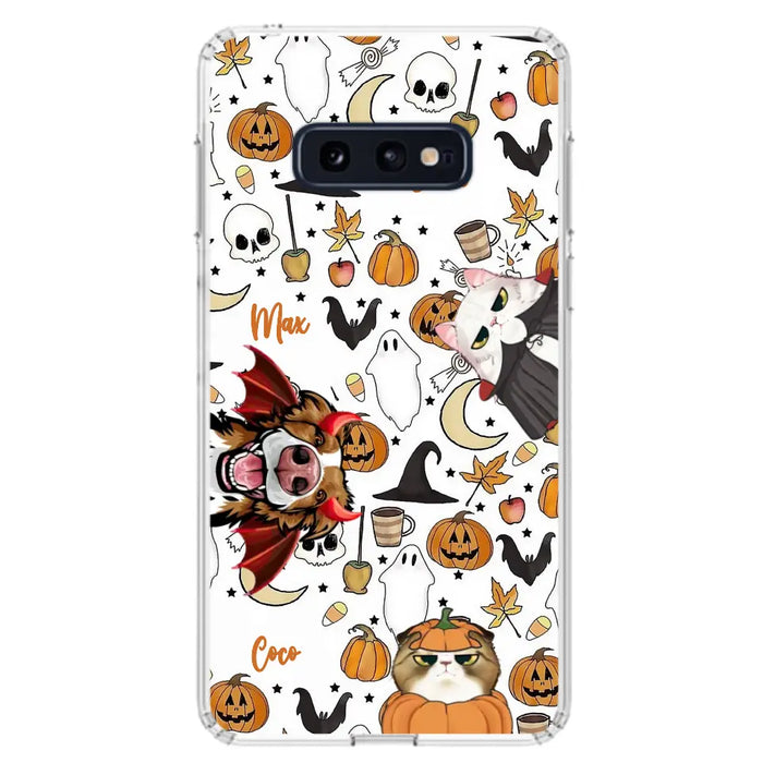 Custom Personalized Halloween Pet Phone Case - Upto 3 Pets - Gift Idea For Dog/Cat Owners - Case for iPhone/Samsung