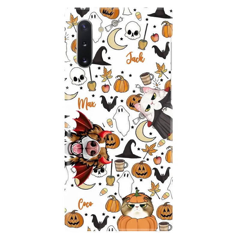 Personalized Halloween Pet Phone Case - Up to 3 Pets - Gift Idea For Dog/Cat Owners - Case for iPhone/Samsung