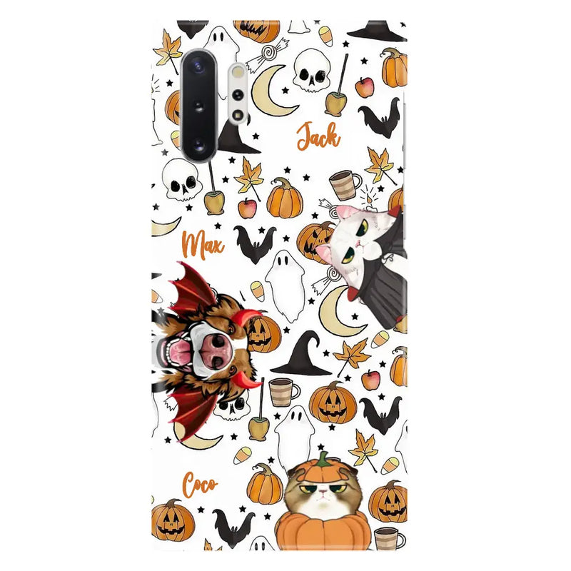 Personalized Halloween Pet Phone Case - Up to 3 Pets - Gift Idea For Dog/Cat Owners - Case for iPhone/Samsung
