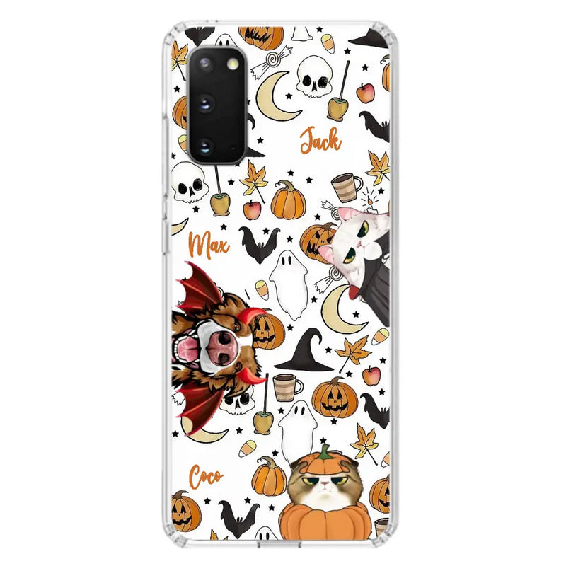 Personalized Halloween Pet Phone Case - Up to 3 Pets - Gift Idea For Dog/Cat Owners - Case for iPhone/Samsung