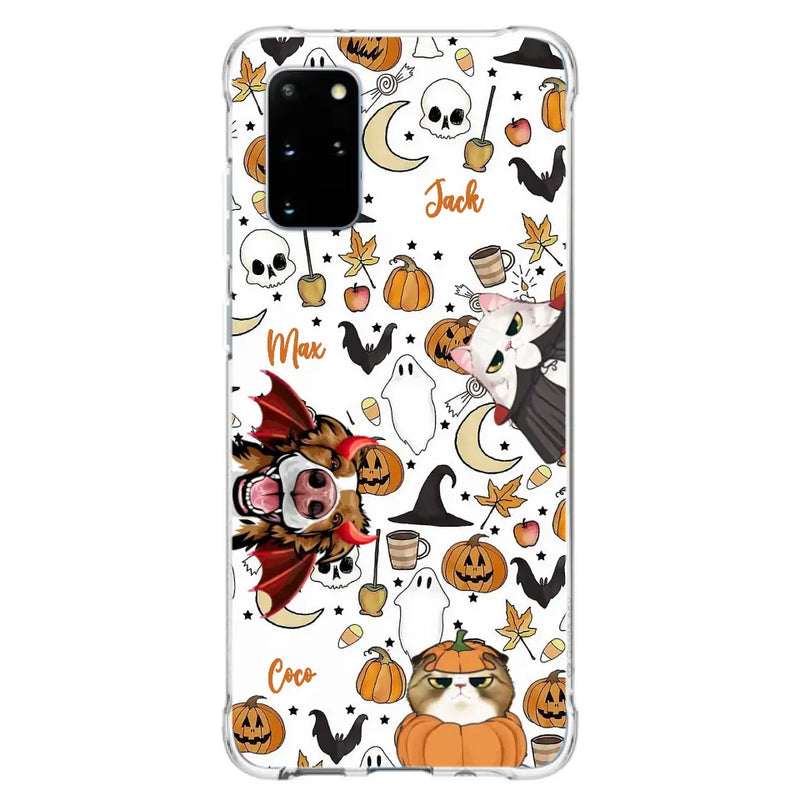 Personalized Halloween Pet Phone Case - Up to 3 Pets - Gift Idea For Dog/Cat Owners - Case for iPhone/Samsung