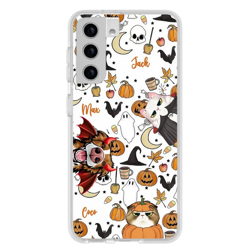 Personalized Halloween Pet Phone Case - Up to 3 Pets - Gift Idea For Dog/Cat Owners - Case for iPhone/Samsung