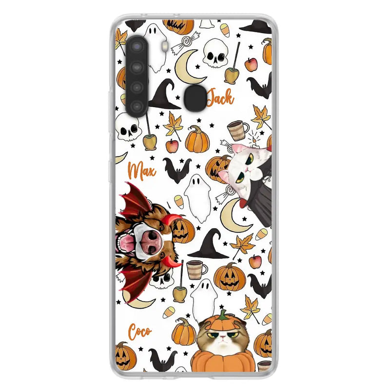 Personalized Halloween Pet Phone Case - Up to 3 Pets - Gift Idea For Dog/Cat Owners - Case for iPhone/Samsung
