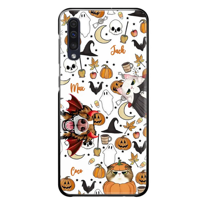 Custom Personalized Halloween Pet Phone Case - Upto 3 Pets - Gift Idea For Dog/Cat Owners - Case for iPhone/Samsung