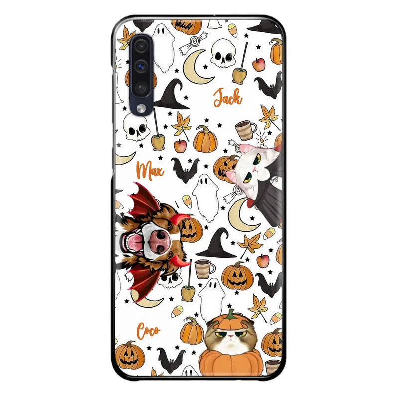 Personalized Halloween Pet Phone Case - Up to 3 Pets - Gift Idea For Dog/Cat Owners - Case for iPhone/Samsung
