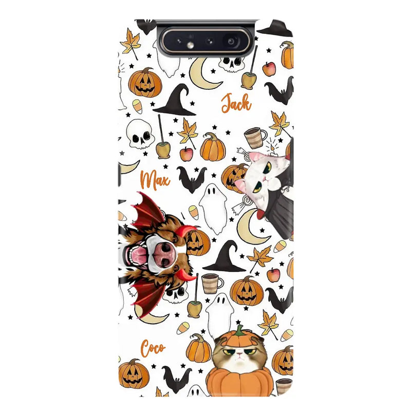 Personalized Halloween Pet Phone Case - Up to 3 Pets - Gift Idea For Dog/Cat Owners - Case for iPhone/Samsung